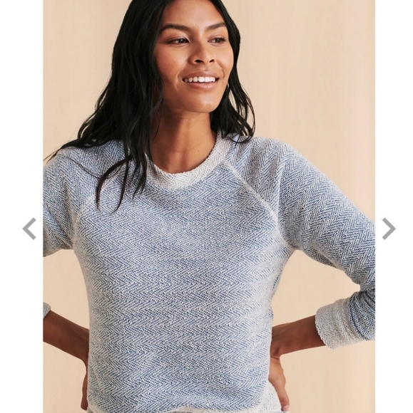 Women's Faherty Whitewater Crewneck Size XS  Blue - Picture 2 of 10